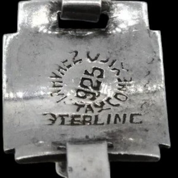 Vintage Taxco Mexico Sterling & Abalone Clasp Bracelet Signed - Picture 7 of 8